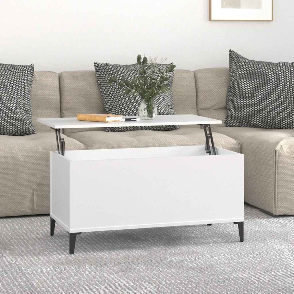 vidaXL Τραπεζάκι Σαλονιού Λευκό 90x44,5x45 εκ. από Επεξεργασμένο Ξύλο