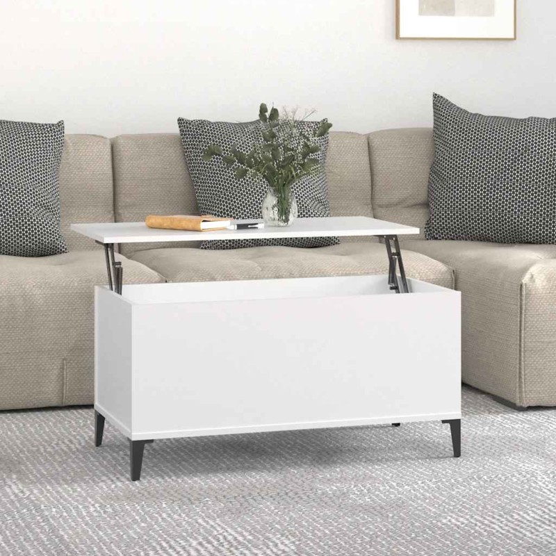 vidaXL Τραπεζάκι Σαλονιού Λευκό 90x44,5x45 εκ. από Επεξεργασμένο Ξύλο