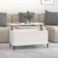 vidaXL Τραπεζάκι Σαλονιού Γυαλ. Λευκό 90x44,5x45 εκ. Επεξεργ. Ξύλο