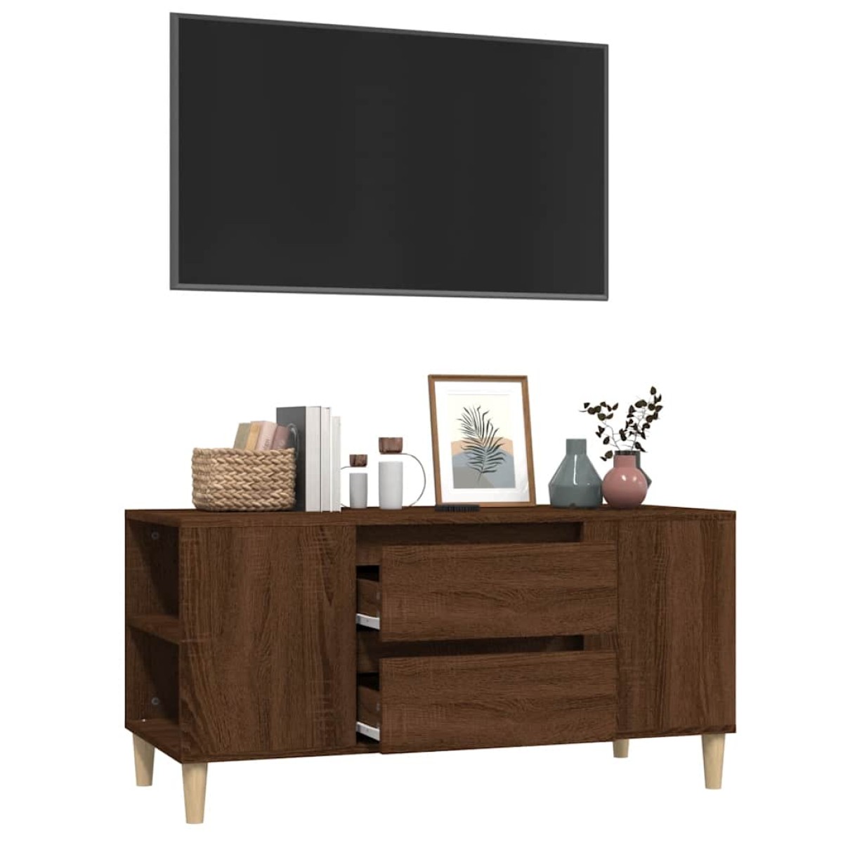 vidaXL Έπιπλο Τηλεόρασης Καφέ Δρυς 102x44,5x50 εκ. Επεξεργασμένο Ξύλο