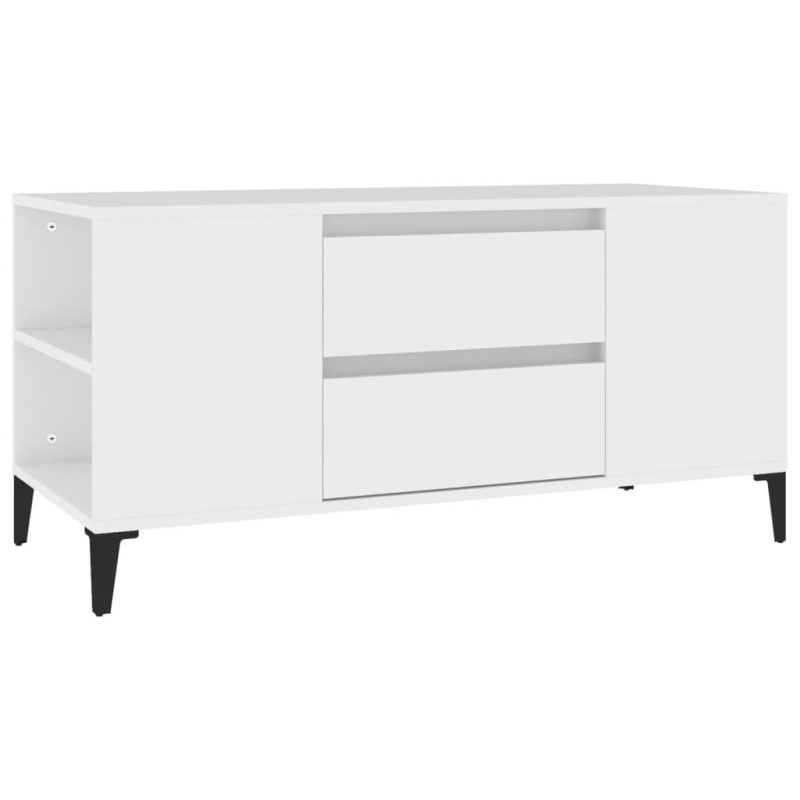 vidaXL Έπιπλο Τηλεόρασης Λευκό 102 x 44,5 x 50 εκ. Επεξεργασμένο Ξύλο