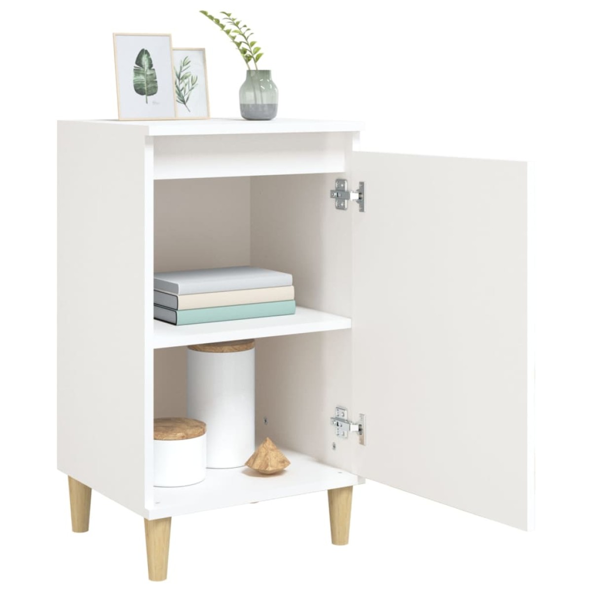 vidaXL Κομοδίνα 2 τεμ. Γυαλ. Λευκό 40x35x70 εκ. από Επεξεργασμένο Ξύλο