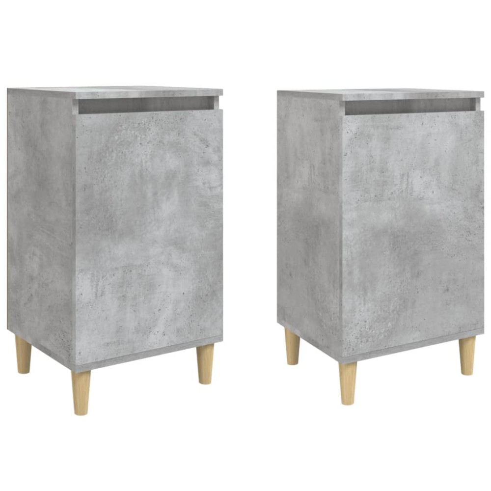 vidaXL Κομοδίνα 2 τεμ. Γκρι Σκυροδέματος 40x35x70 εκ. Επεξεργ. Ξύλο