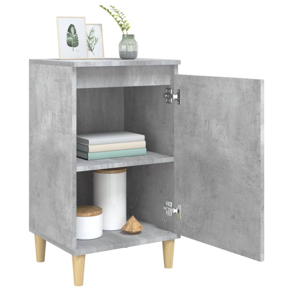 vidaXL Κομοδίνα 2 τεμ. Γκρι Σκυροδέματος 40x35x70 εκ. Επεξεργ. Ξύλο