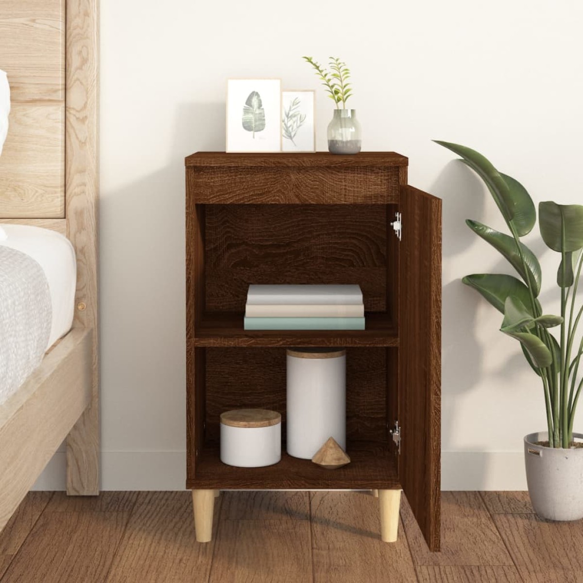 vidaXL Κομοδίνο Καφέ δρυς 40x35x70 εκ. από Επεξεργασμένο Ξύλο