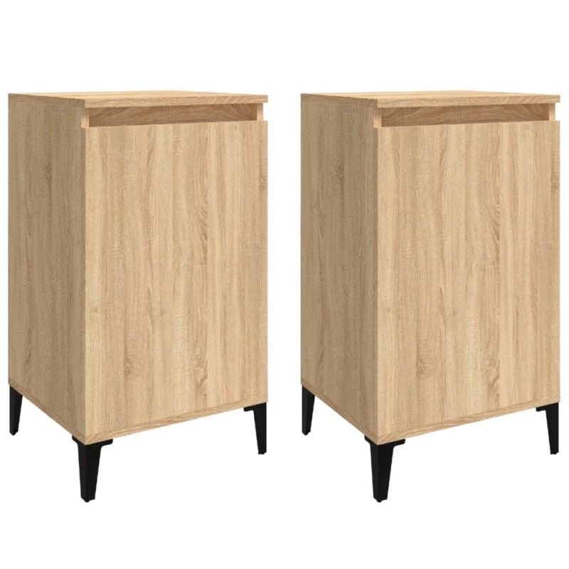 vidaXL Κομοδίνα 2 τεμ. Sonoma Δρυς 40x35x70 εκ. από Επεξεργασμένο Ξύλο