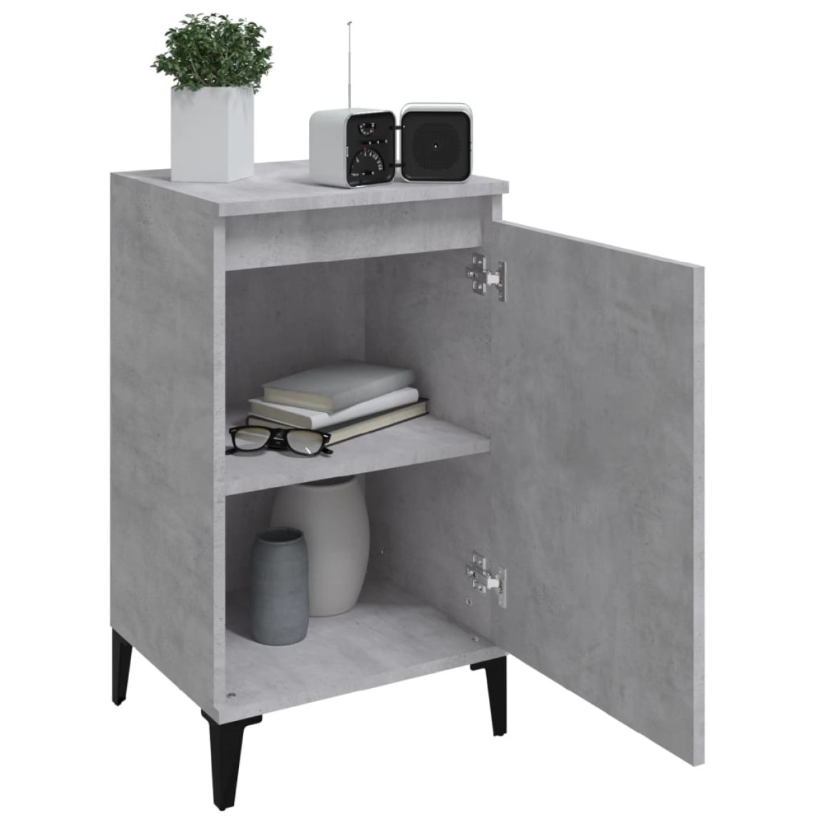 vidaXL Κομοδίνο Γκρι Σκυρ. 40x35x70 εκ. από Επεξεργασμένο Ξύλο