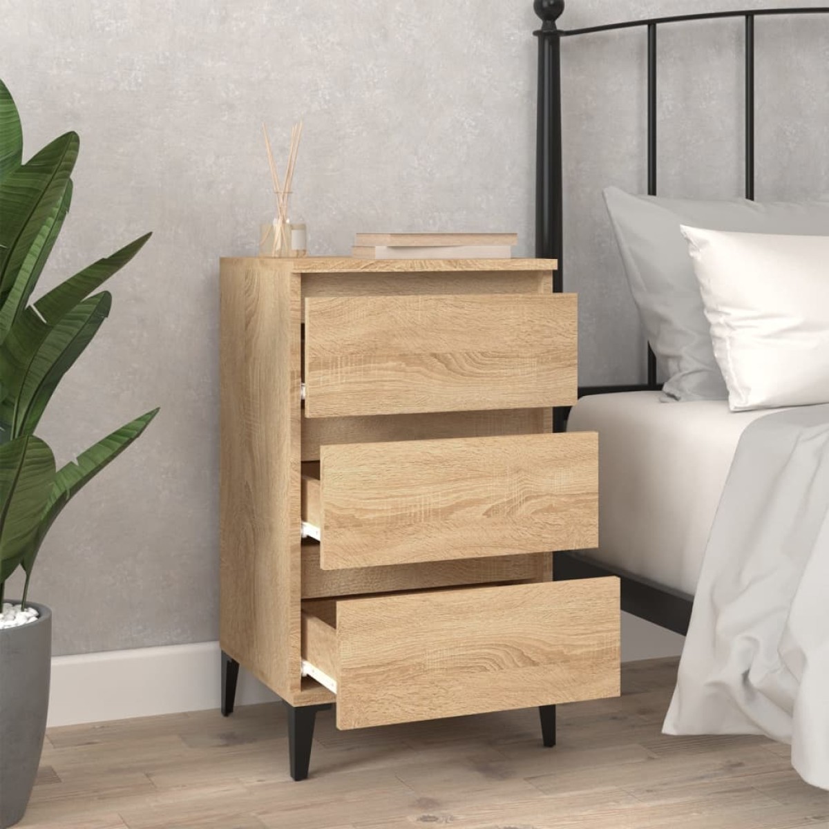 vidaXL Κομοδίνο Sonoma Δρυς 40x35x70 εκ. από Επεξεργασμένο Ξύλο