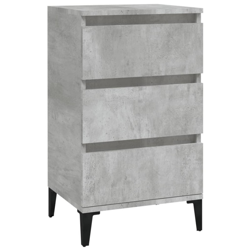 vidaXL Κομοδίνο Γκρι Σκυρ. 40x35x70 εκ. από Επεξεργασμένο Ξύλο