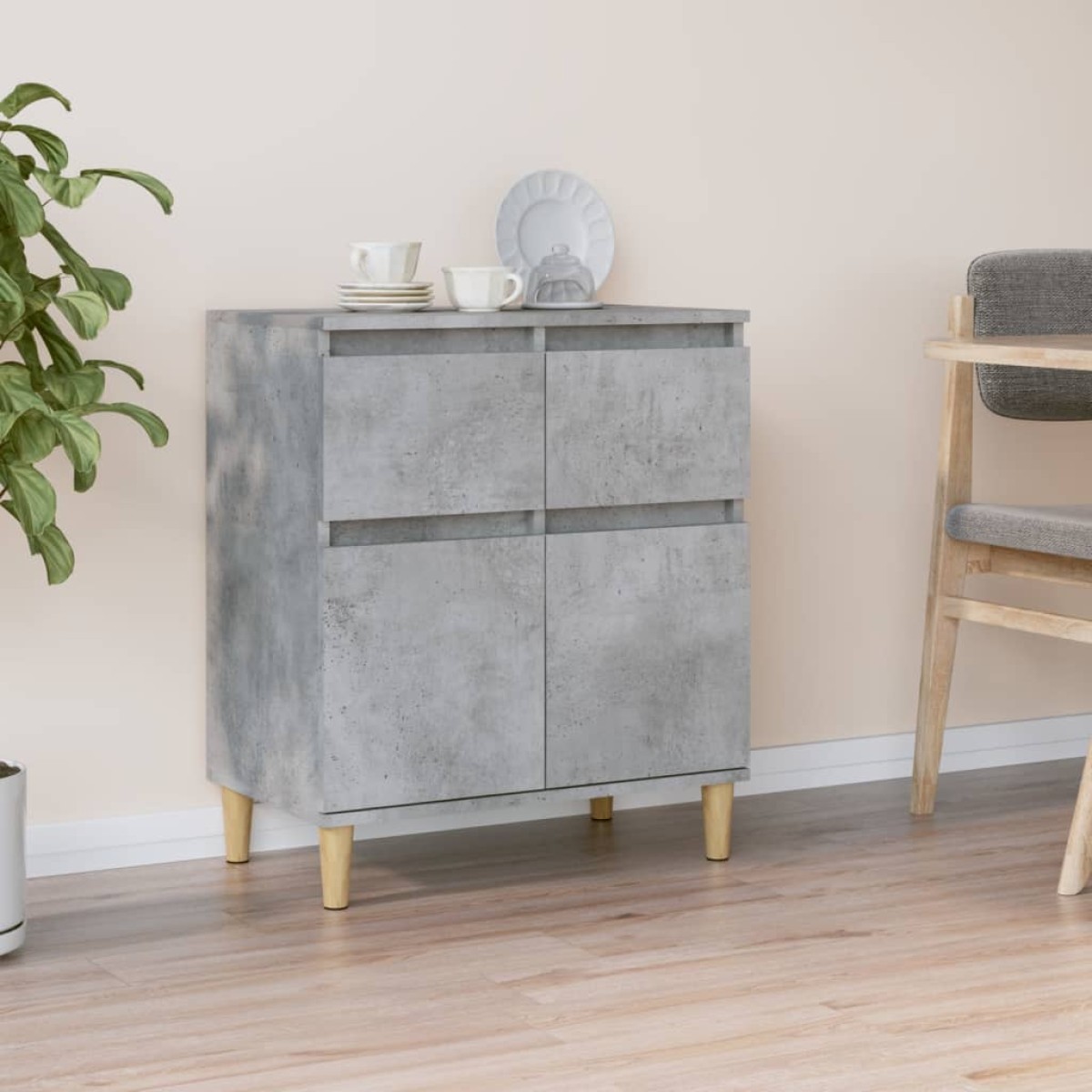 vidaXL Ντουλάπι Γκρι Σκυροδέματος 60x35x70 εκ. Επεξεργασμένο Ξύλο