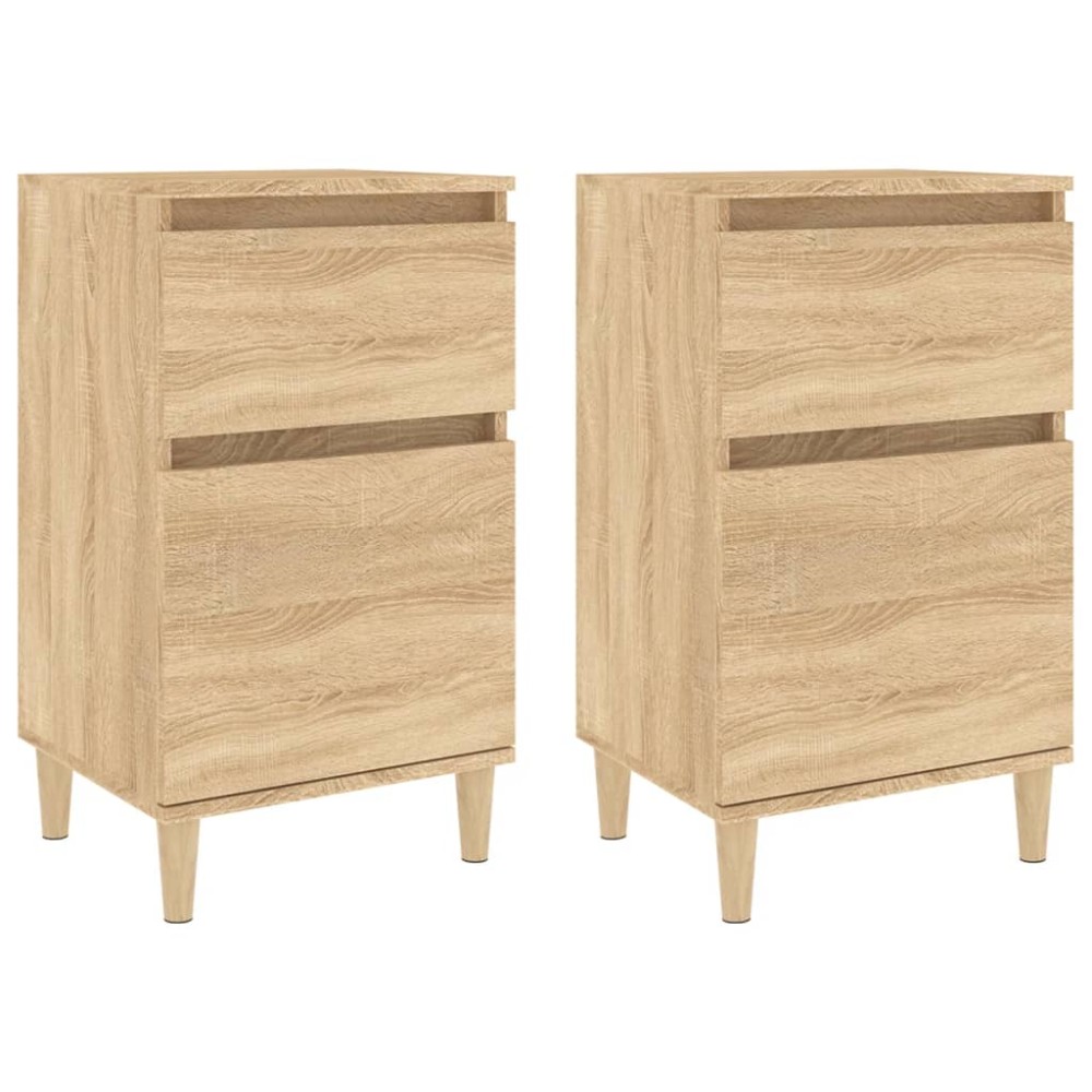 vidaXL Κομοδίνα 2 τεμ. Sonoma Δρυς 40x35x70 εκ.