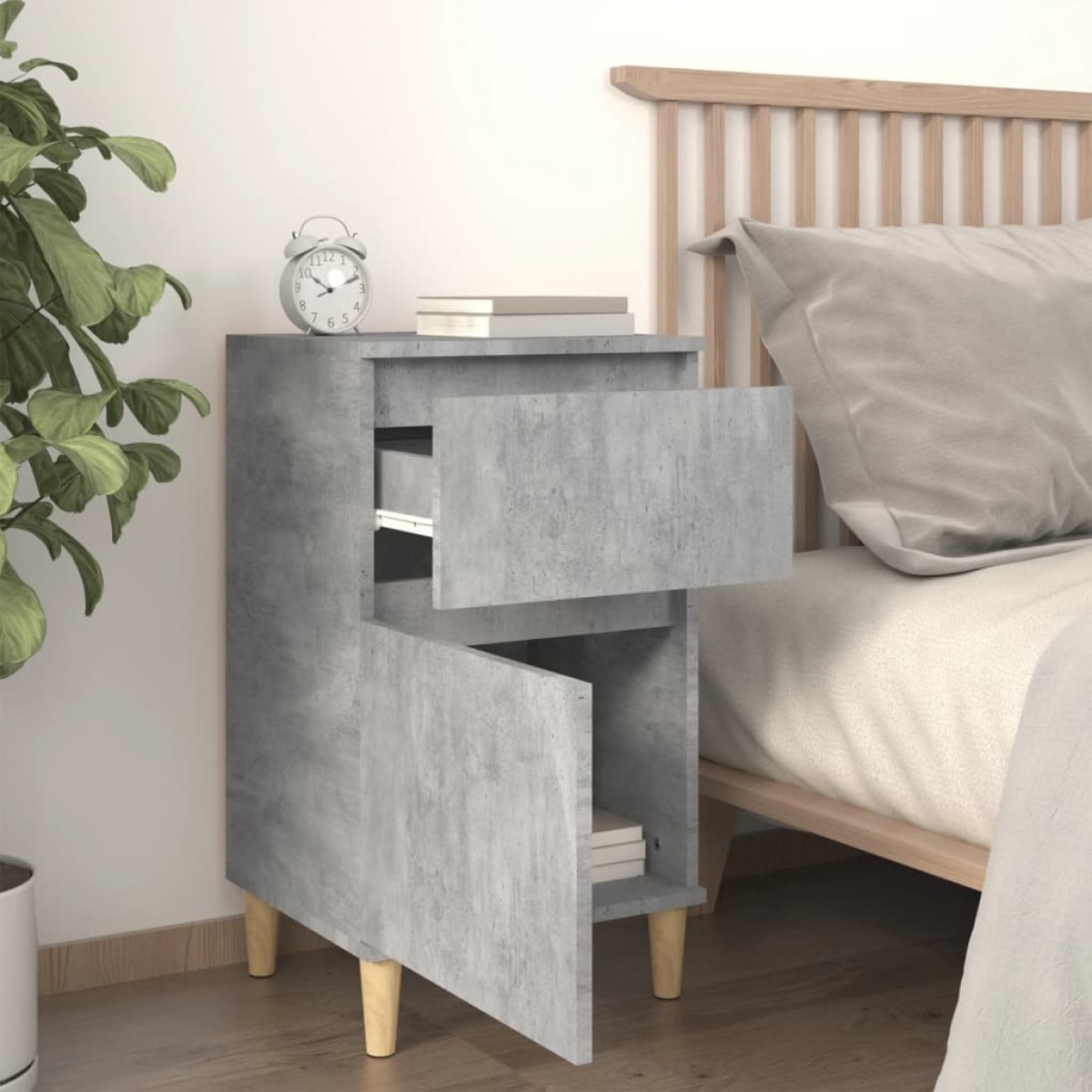 vidaXL Κομοδίνο Γκρι Σκυροδέματος 40x35x70 εκ.