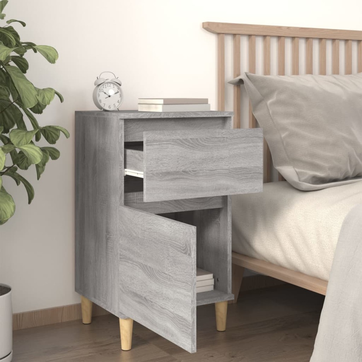 vidaXL Κομοδίνο Γκρι Sonoma 40x35x70 εκ.
