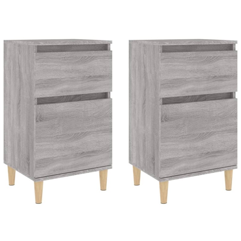 vidaXL Κομοδίνα 2 τεμ. Γκρι Sonoma 40x35x70 εκ.