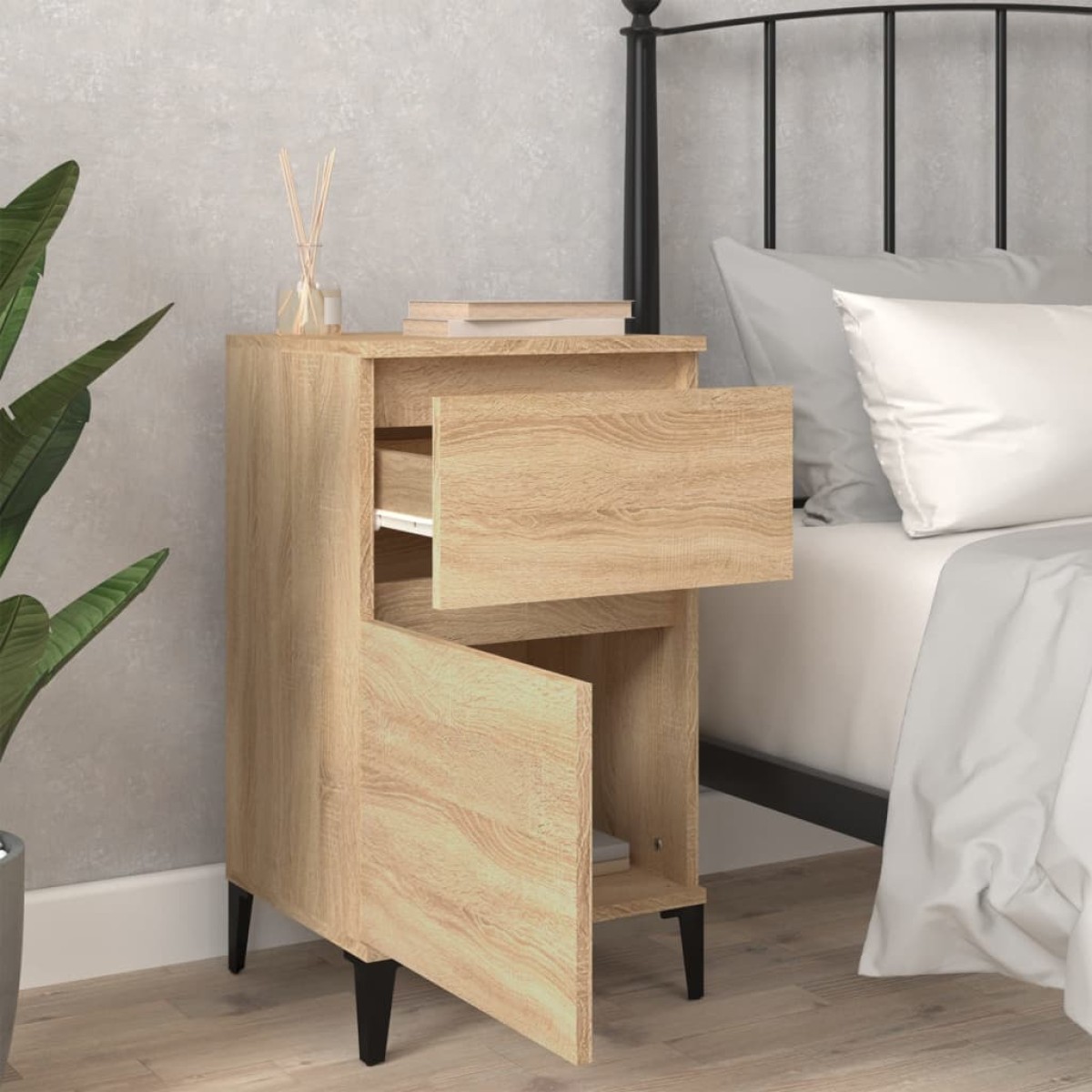 vidaXL Κομοδίνο Sonoma Δρυς 40x35x70 εκ.