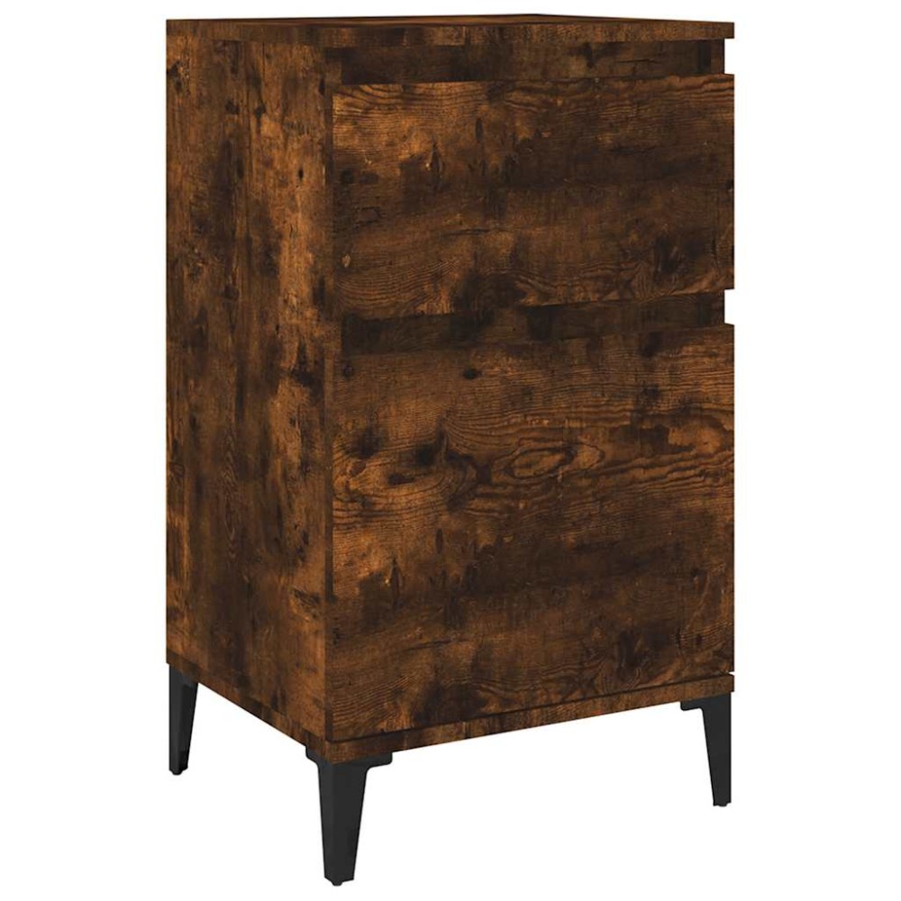 vidaXL Κομοδίνο Καπνιστή Δρυς 40x35x70 εκ.