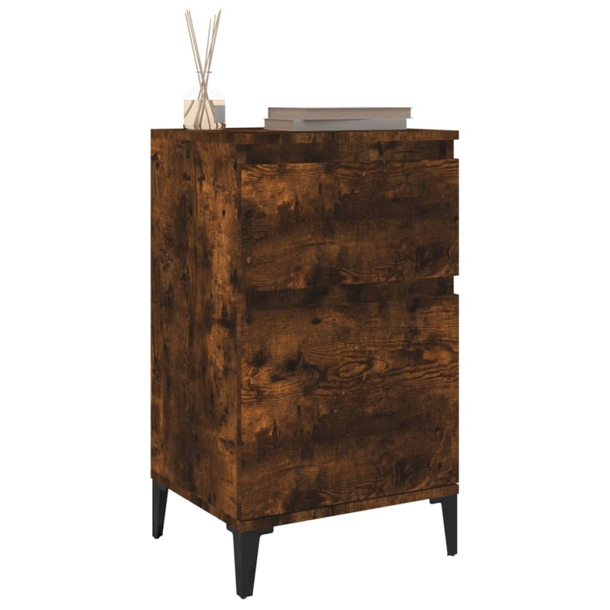 vidaXL Κομοδίνα 2 τεμ. Καπνιστή Δρυς 40x35x70 εκ.