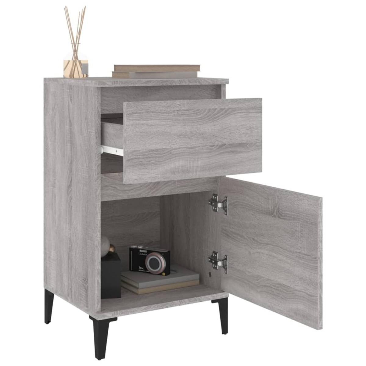 vidaXL Κομοδίνο Γκρι Sonoma 40x35x70 εκ.