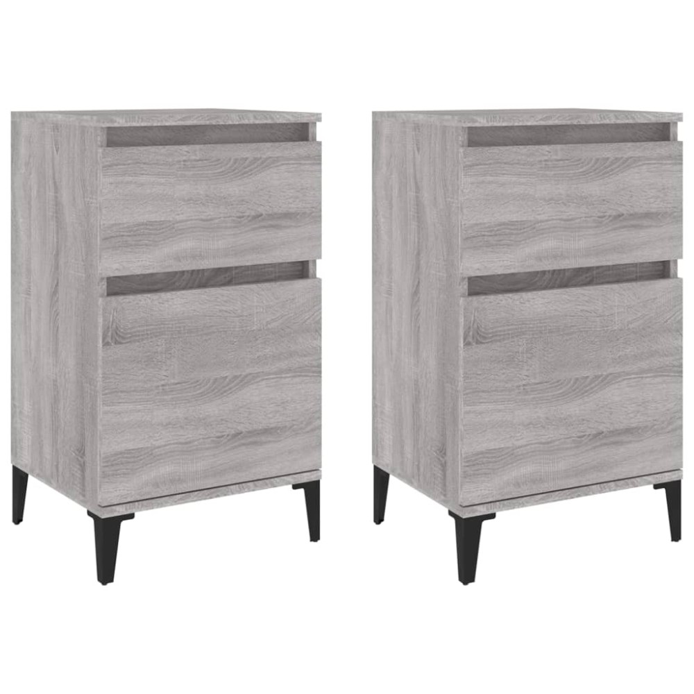 vidaXL Κομοδίνα 2 τεμ. Γκρι Sonoma 40x35x70 εκ.