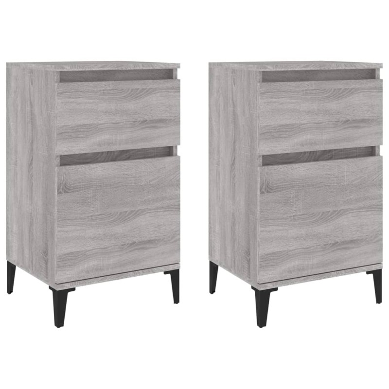 vidaXL Κομοδίνα 2 τεμ. Γκρι Sonoma 40x35x70 εκ.