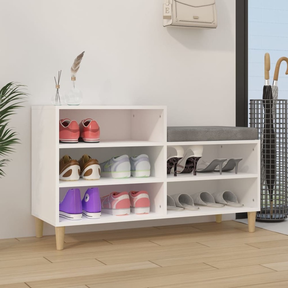 vidaXL Παπουτσοθήκη Λευκή 102x36x60 εκ. από Επεξεργασμένο Ξύλο