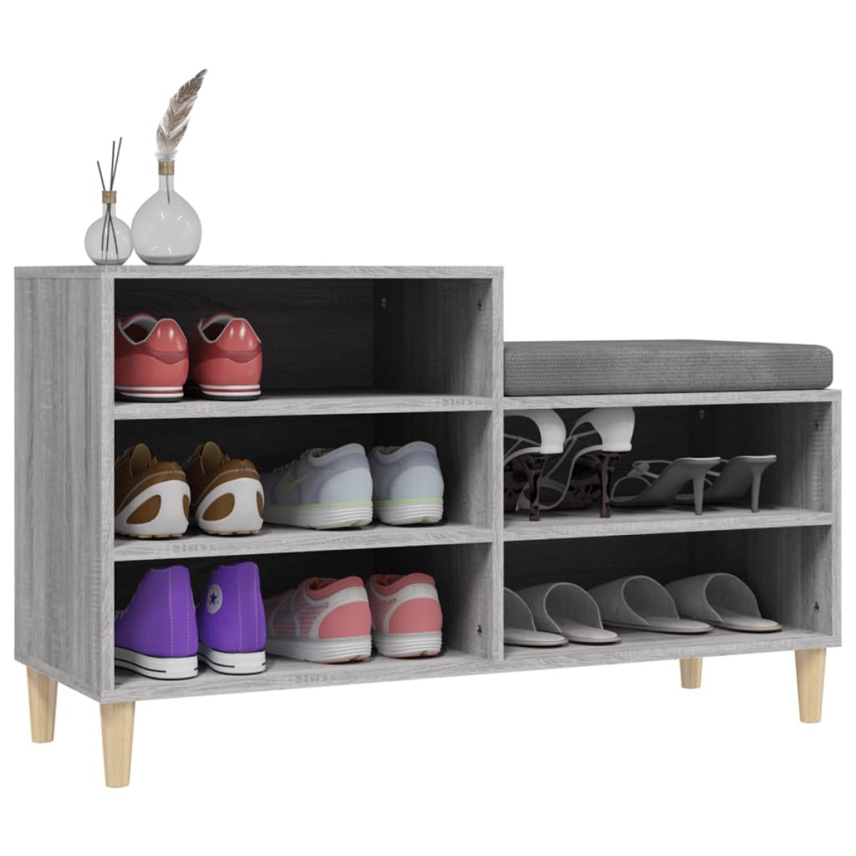 vidaXL Παπουτσοθήκη Γκρι Sonoma 102x36x60 εκ. από Επεξεργασμένο Ξύλο