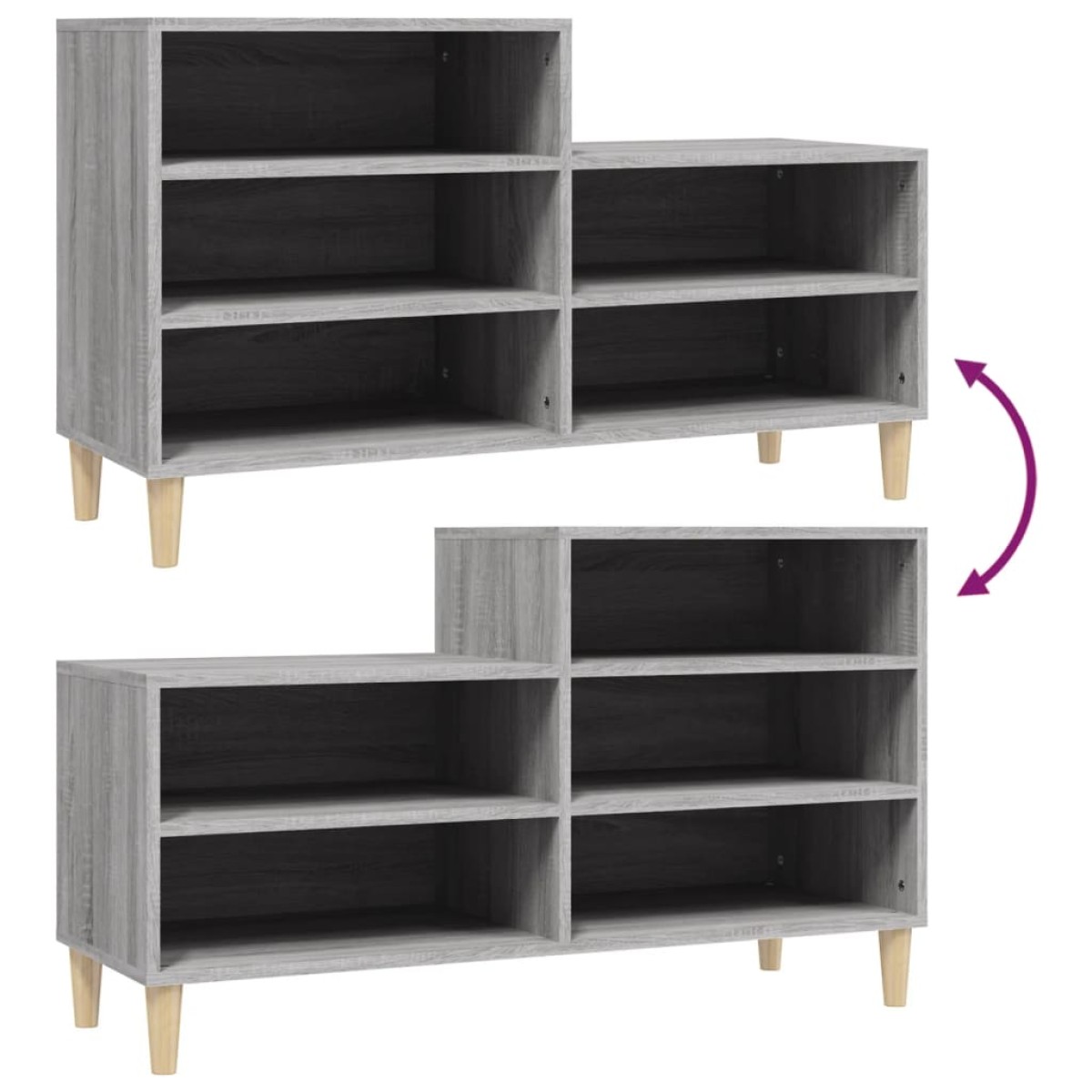 vidaXL Παπουτσοθήκη Γκρι Sonoma 102x36x60 εκ. από Επεξεργασμένο Ξύλο