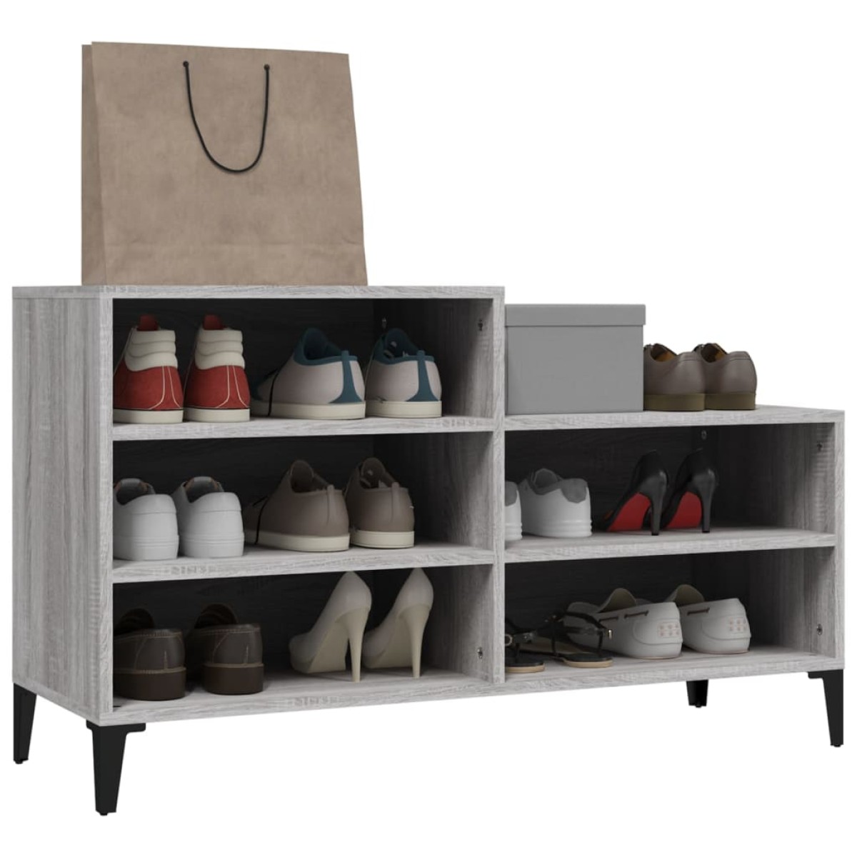 vidaXL Παπουτσοθήκη Γκρι Sonoma 102x36x60 εκ. από Επεξεργασμένο Ξύλο
