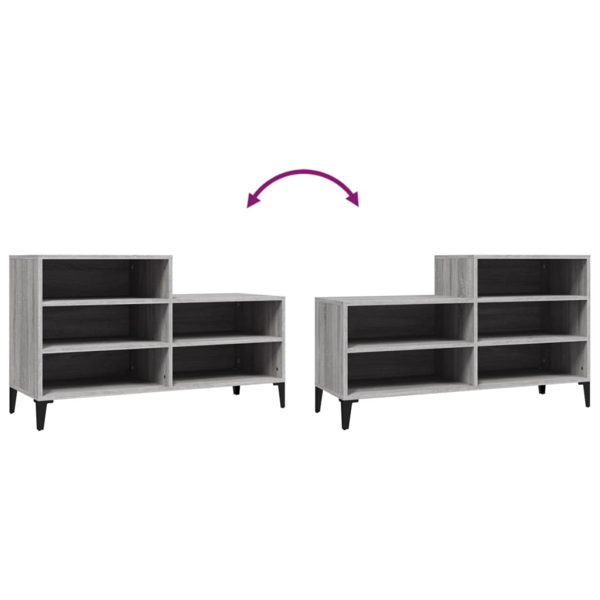 vidaXL Παπουτσοθήκη Γκρι Sonoma 102x36x60 εκ. από Επεξεργασμένο Ξύλο