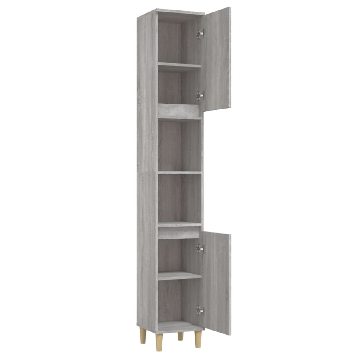 vidaXL Ντουλάπι Μπάνιου Γκρι Sonoma 30x30x190 εκ. Επεξεργασμένο Ξύλο