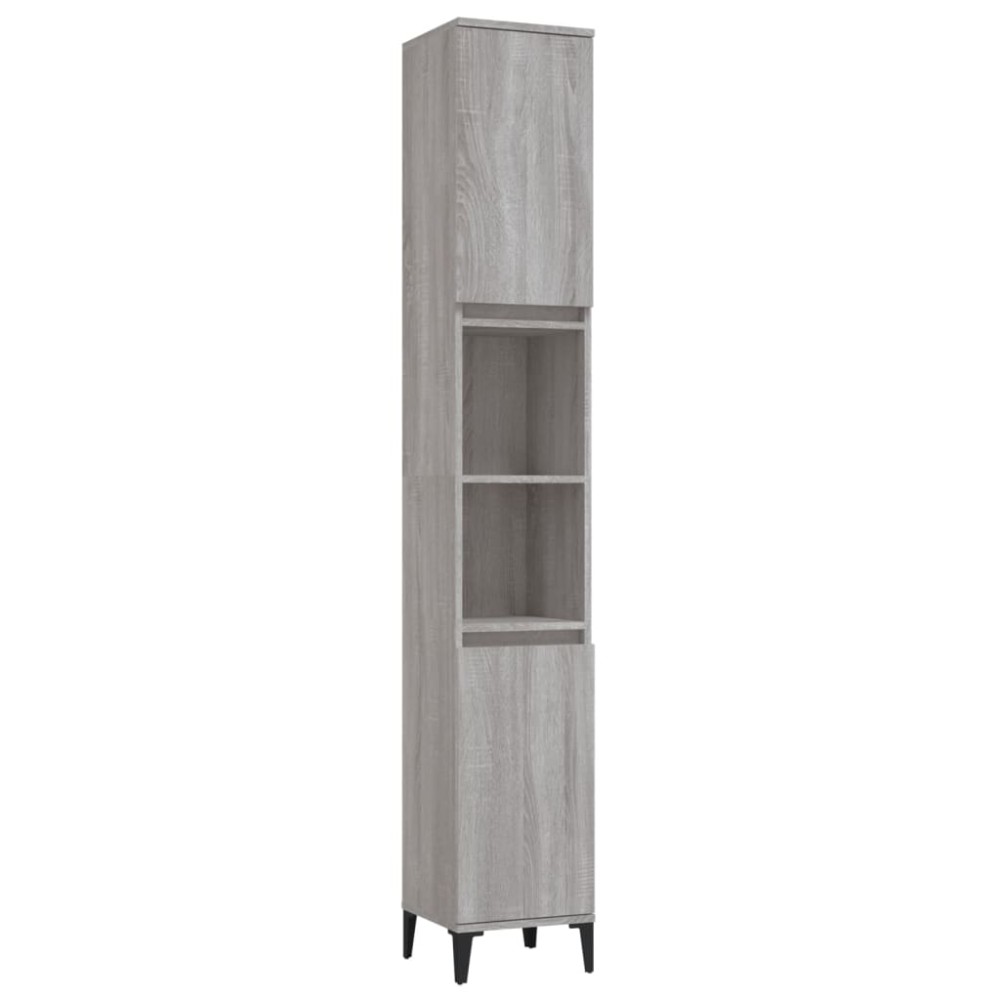 vidaXL Ντουλάπι Μπάνιου Γκρι Sonoma 30x30x190 εκ. Επεξεργασμένο Ξύλο