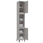 vidaXL Ντουλάπι Μπάνιου Γκρι Sonoma 30x30x190 εκ. Επεξεργασμένο Ξύλο