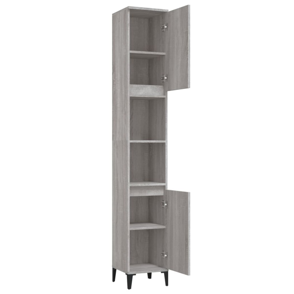 vidaXL Ντουλάπι Μπάνιου Γκρι Sonoma 30x30x190 εκ. Επεξεργασμένο Ξύλο