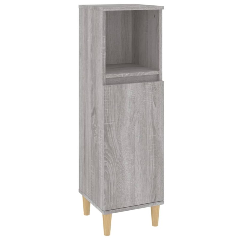 vidaXL Ντουλάπι Μπάνιου Γκρι Sonoma 30x30x100 εκ. Επεξεργασμένο Ξύλο