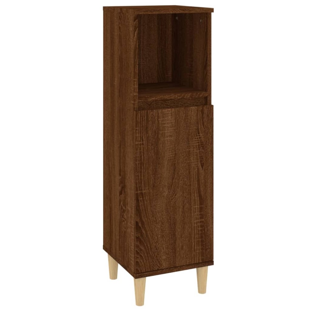 vidaXL Ντουλάπι Μπάνιου Καφέ Δρυς 30x30x100 εκ. Επεξεργασμένο Ξύλο