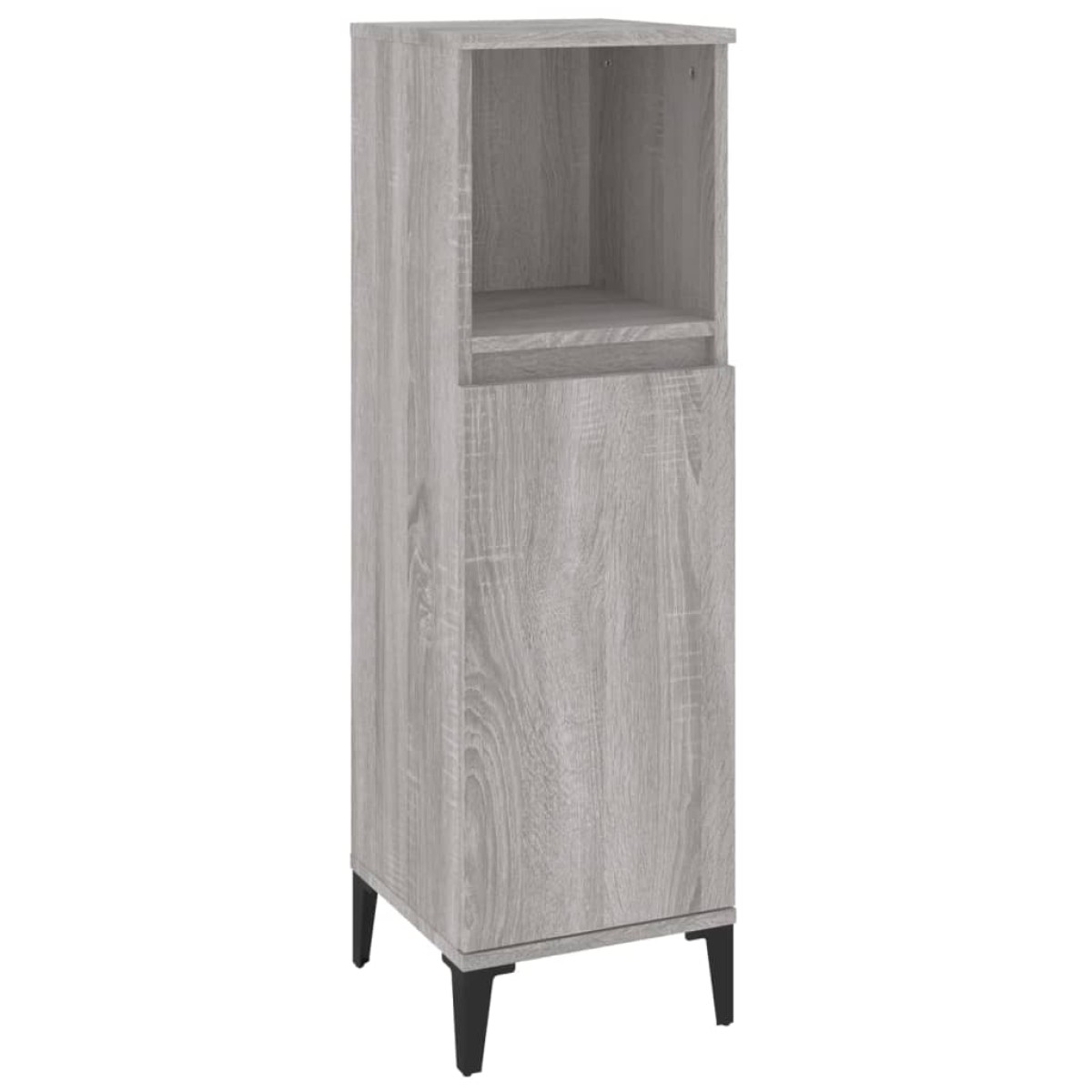 vidaXL Ντουλάπι Μπάνιου Γκρι Sonoma 30x30x100 εκ. Επεξεργασμένο Ξύλο