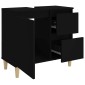 vidaXL Ντουλάπι Μπάνιου Μαύρο 65x33x60 εκ. Επεξεργασμένο Ξύλο