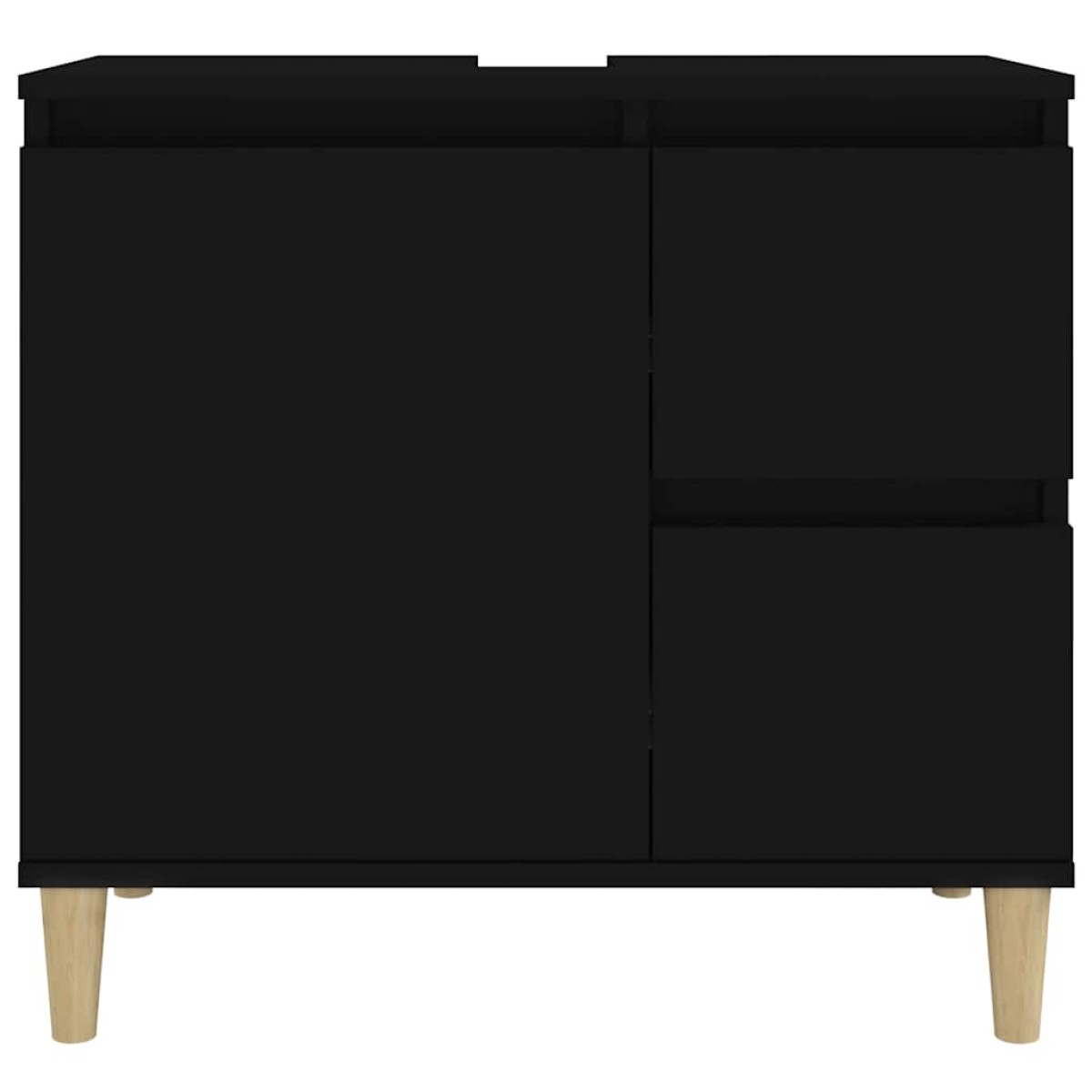 vidaXL Ντουλάπι Μπάνιου Μαύρο 65x33x60 εκ. Επεξεργασμένο Ξύλο