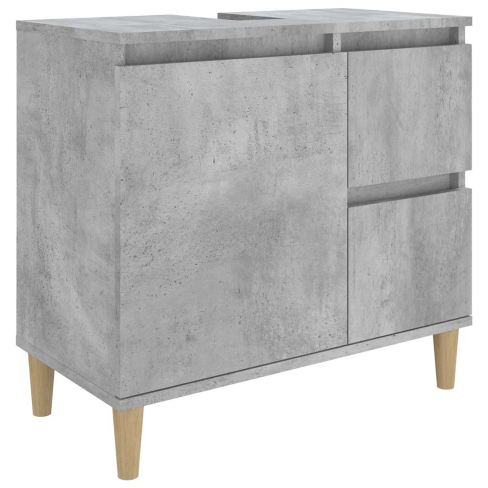 vidaXL Ντουλάπι Μπάνιου Γκρι Σκυροδέματος 65x33x60 εκ. Επεξ. Ξύλο