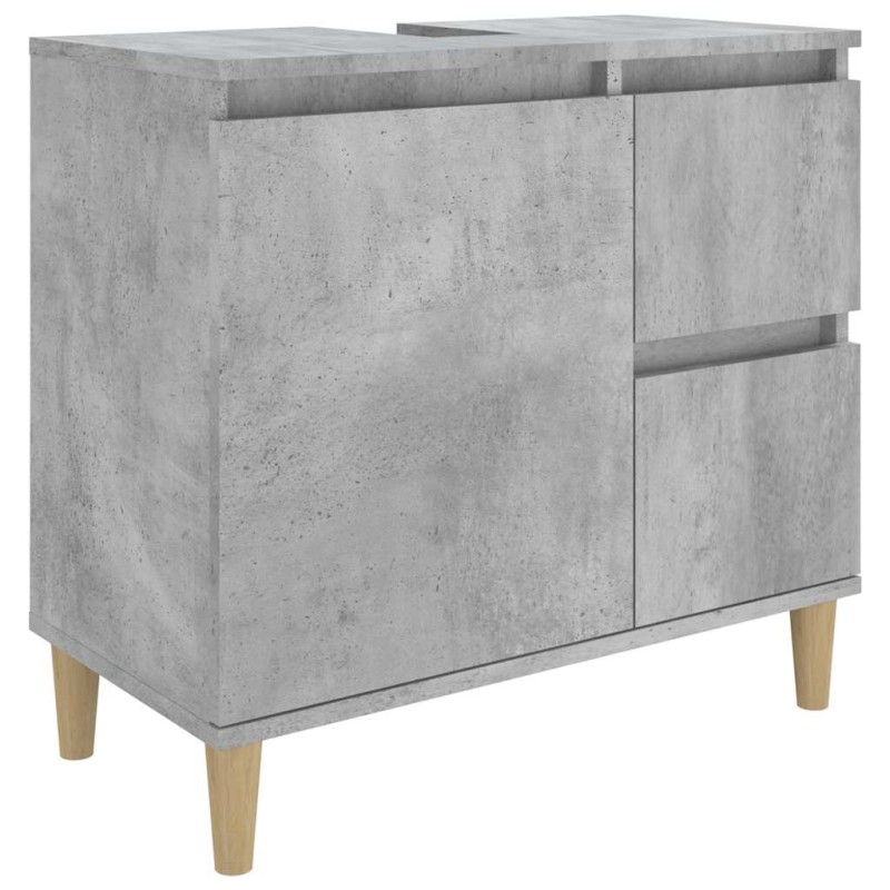vidaXL Ντουλάπι Μπάνιου Γκρι Σκυροδέματος 65x33x60 εκ. Επεξ. Ξύλο