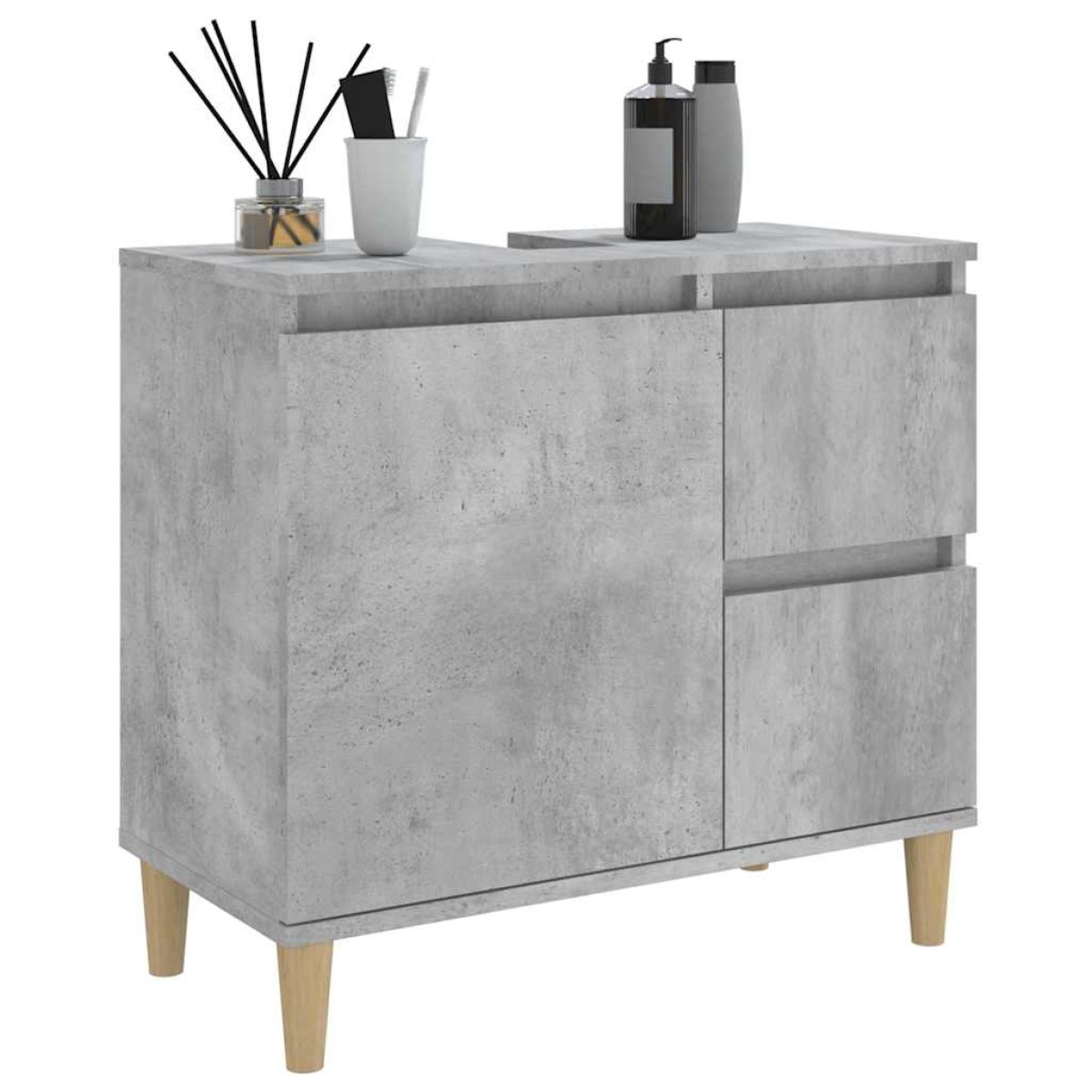 vidaXL Ντουλάπι Μπάνιου Γκρι Σκυροδέματος 65x33x60 εκ. Επεξ. Ξύλο
