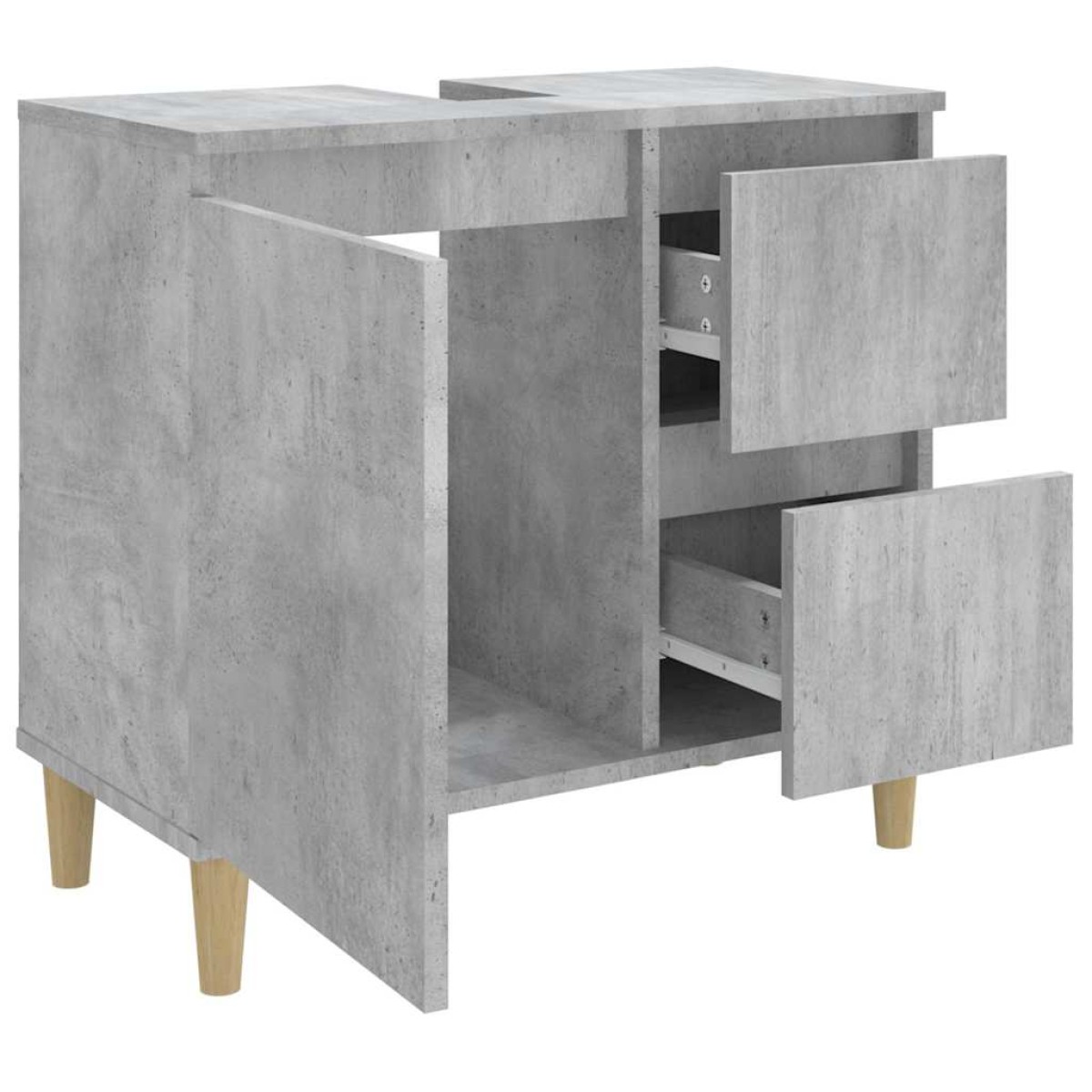 vidaXL Ντουλάπι Μπάνιου Γκρι Σκυροδέματος 65x33x60 εκ. Επεξ. Ξύλο