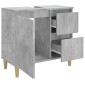 vidaXL Ντουλάπι Μπάνιου Γκρι Σκυροδέματος 65x33x60 εκ. Επεξ. Ξύλο
