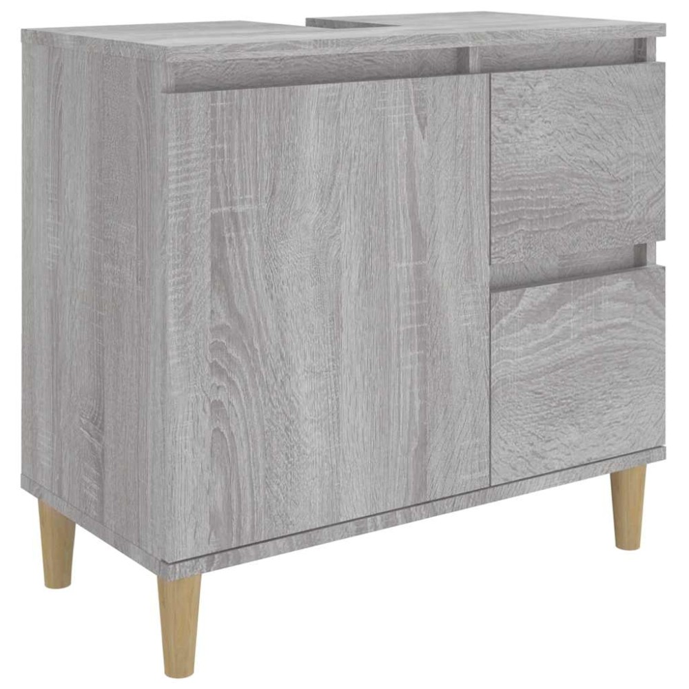 vidaXL Ντουλάπι Μπάνιου Γκρι Sonoma 65x33x60 εκ. Επεξεργασμένο Ξύλο