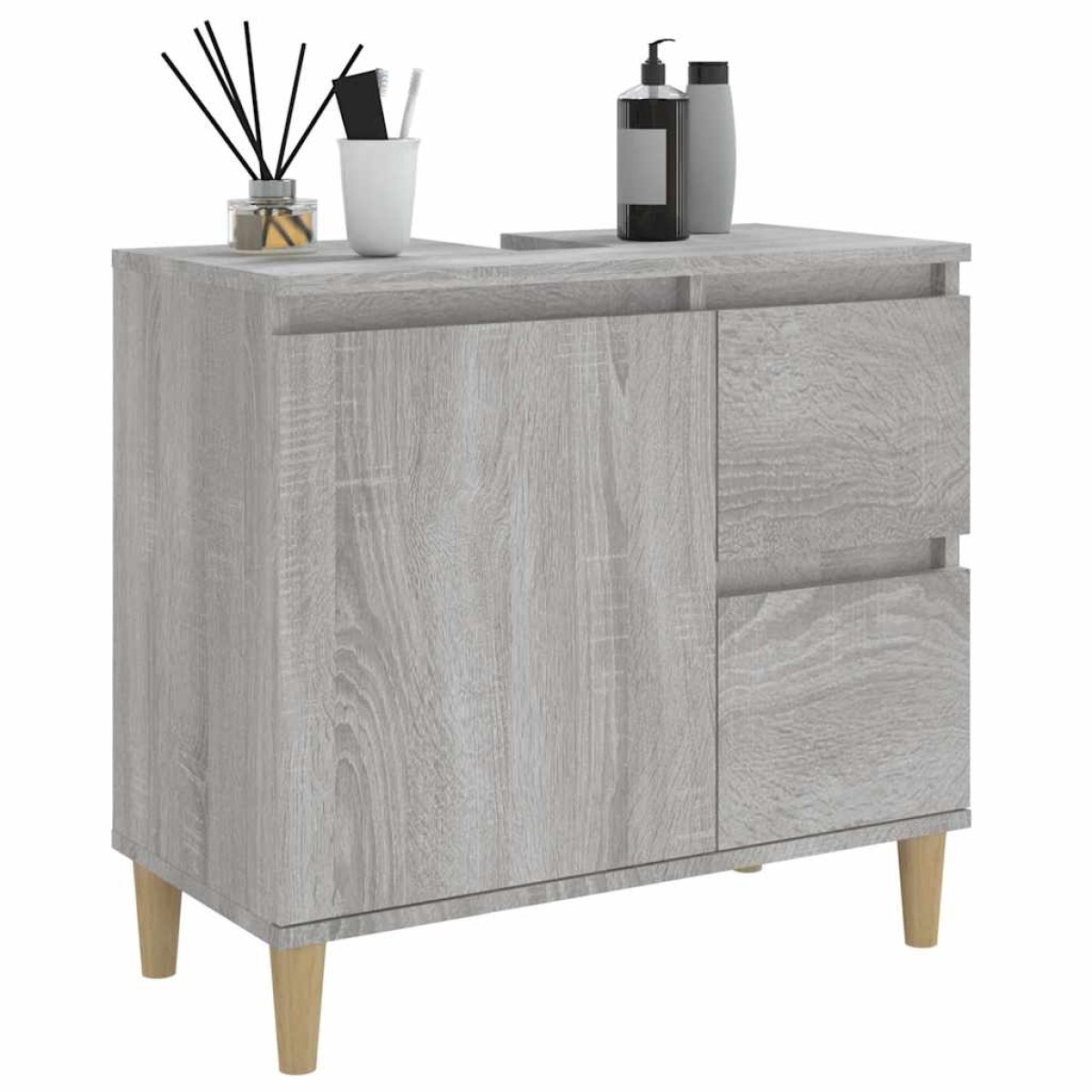 vidaXL Ντουλάπι Μπάνιου Γκρι Sonoma 65x33x60 εκ. Επεξεργασμένο Ξύλο