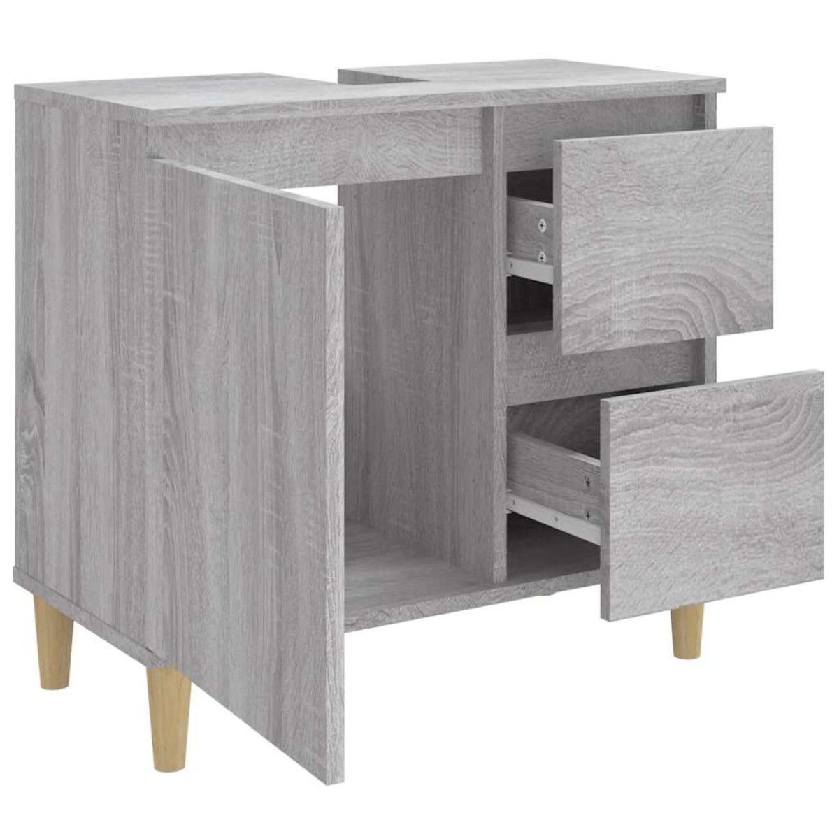 vidaXL Ντουλάπι Μπάνιου Γκρι Sonoma 65x33x60 εκ. Επεξεργασμένο Ξύλο