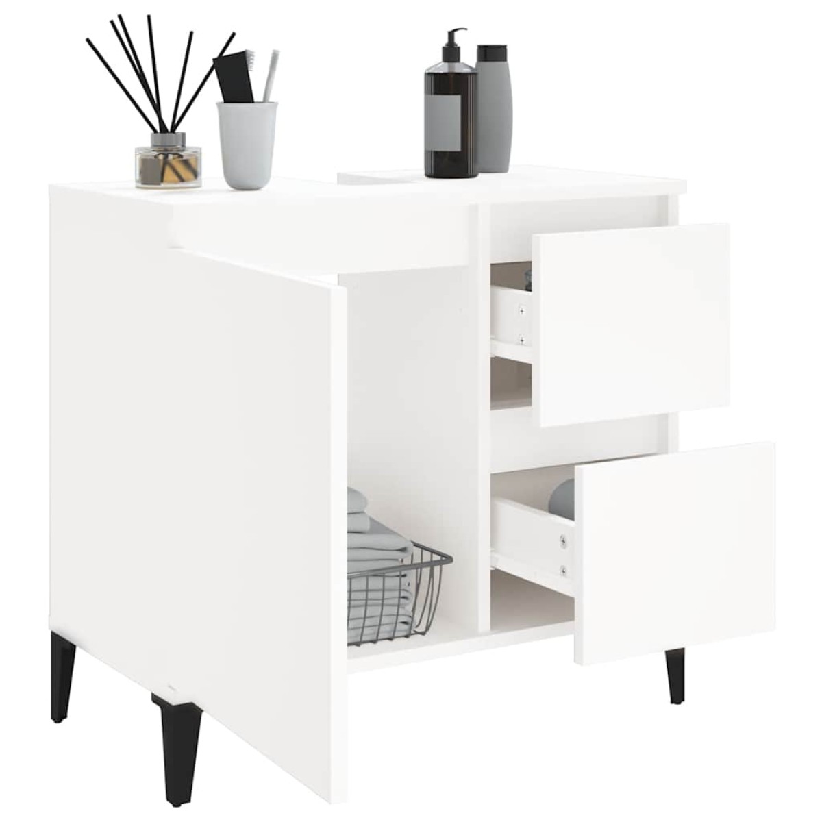 vidaXL Ντουλάπι Μπάνιου Λευκό 65 x 33 x 60 εκ. από Επεξεργασμένο Ξύλο