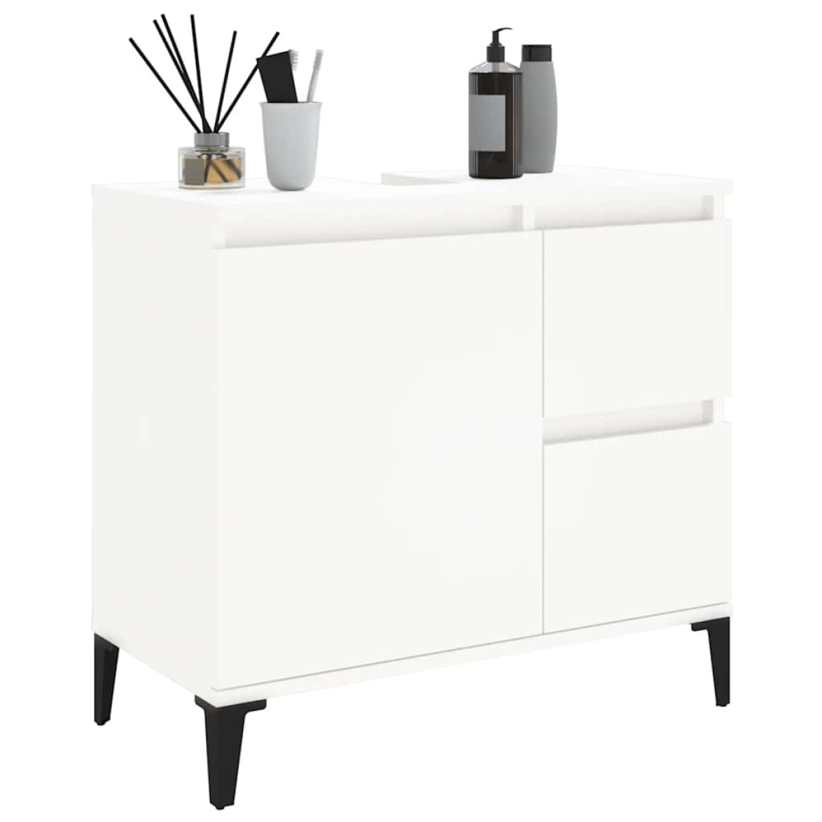 vidaXL Ντουλάπι Μπάνιου Λευκό 65 x 33 x 60 εκ. από Επεξεργασμένο Ξύλο