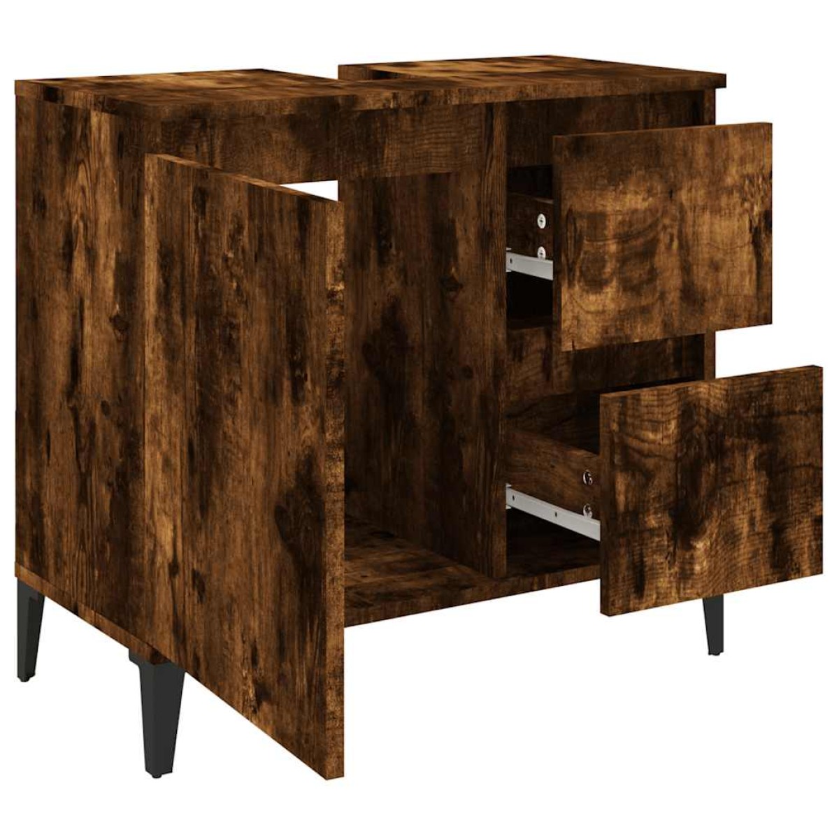 vidaXL Ντουλάπι Μπάνιου Καπνιστή Δρυς 65x33x60 εκ. Επεξεργασμένο Ξύλο