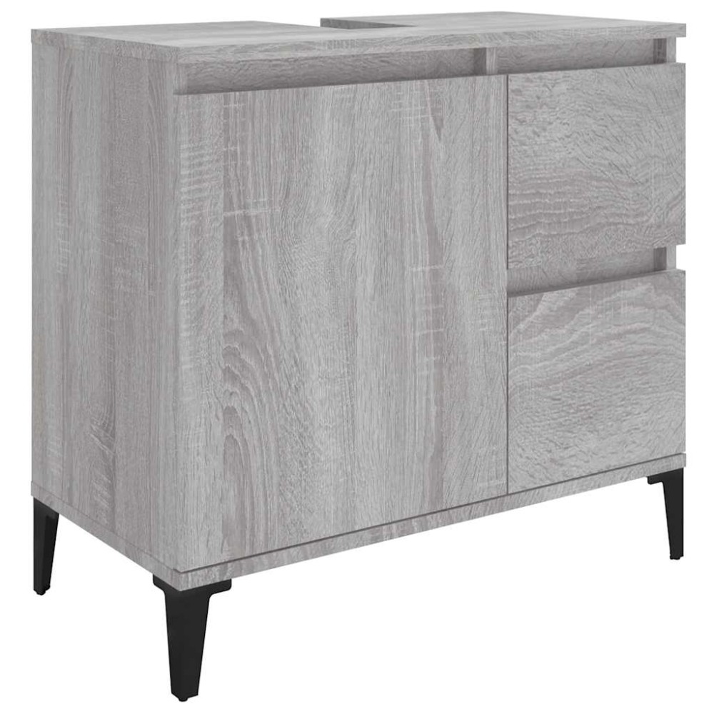vidaXL Ντουλάπι Μπάνιου Γκρι Sonoma 65x33x60 εκ. Επεξεργασμένο Ξύλο